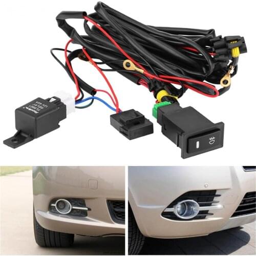 12V Universal Car LED Fog Light On/Off Switch Wiring Harness Fuse Relay Kit