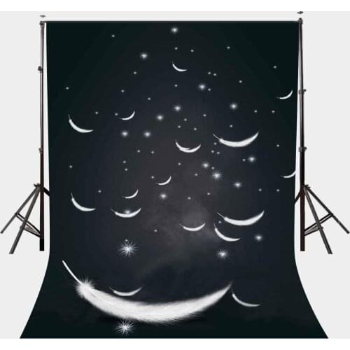 150x220cm Dandelion Flowers Backdrop Flying Feathers in the Darkness Photography Background