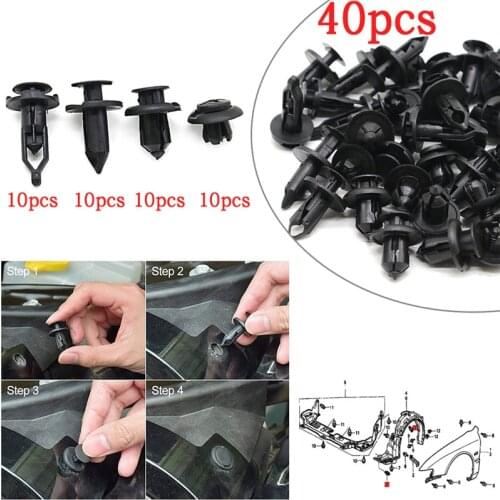 40PCS Universal Push Type Clip Retainer Fastener Bumper Radiator Grille OEM # 91512-SM4-003 52161-02020 91503-SZ3-003 21030249