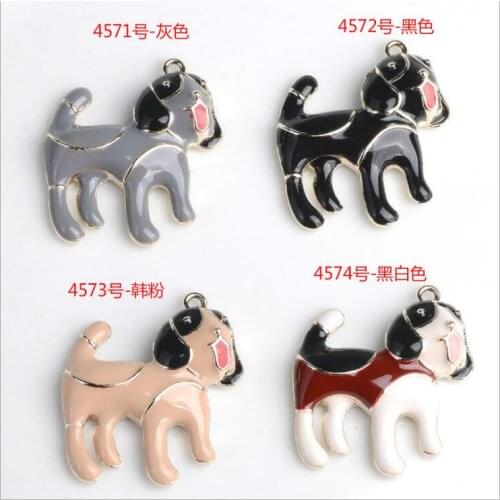 5pc Year of the dog auspicious dog drip oil pendant diy jewelry