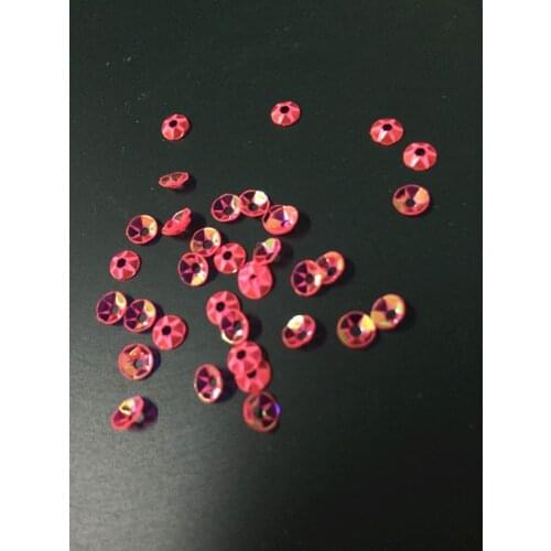 50g/lot 4mm Deep Cup Loose Sequins Round Paillette Wedding Garment Accessory Golden Plating Fluorescence Pink AB