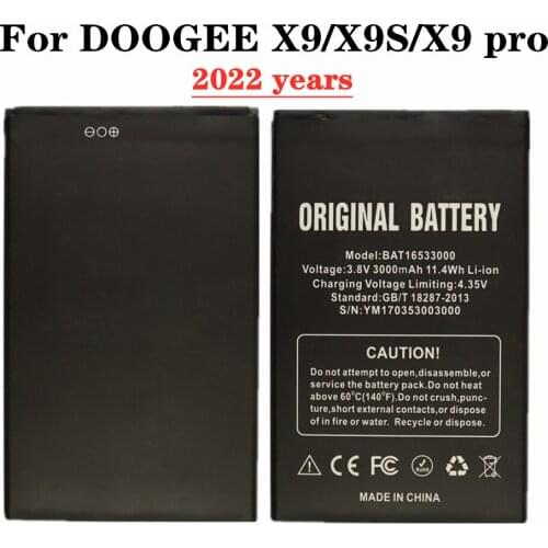 3000mAh BAT16533000 Battery For DOOGEE X9 / X9S / X9 pro 5.5inch Mobile Phone Bateria Batteries