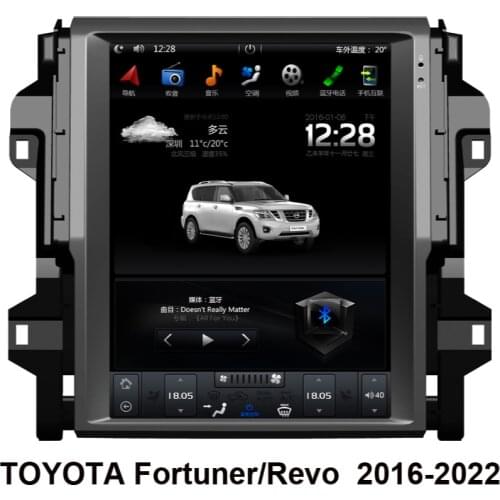 Android 9.0 Car GPS Nagavition Tesla style vertical for TOYOTA Fortuner/HILUX Revo 2016-2022 year AUTO or Manual A/C Car radio