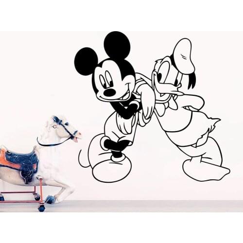 Disney Mickey Mouse Donald Duck Vinyl wall Sticker kids Nursery Accessories Art Decor Wall Decals Cartoon Cute Art Decor
