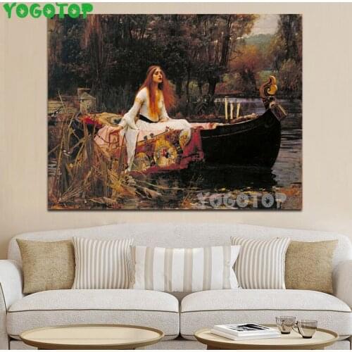 Diy Diamond Painting Lady of Shalott Women Portrait Vintge Full Diamond Embroidery Diy Mosaic Rhinestone Decor Handmade YY5302