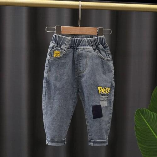 Cartoon Baby Jeans Boys Clothes Enfant Jean Girls Jeans Spring Autumn Kids Stretchy Denim Trousers Toddler Clothing Child Pants