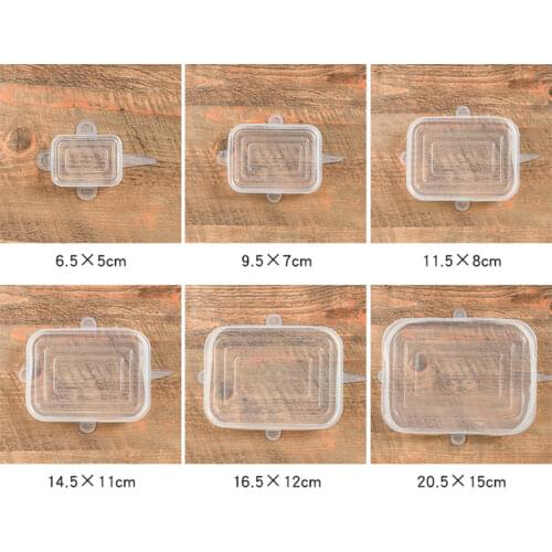 6pcs Silicone Stretch Lids Universal Lid Silicone Bowl Pot Lid Silicone Cover Pan Cooking Food Fresh Cover Microwave Cover