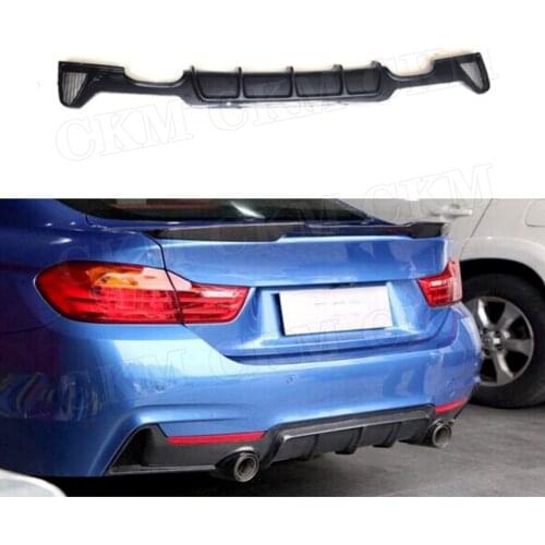 PP Material Rear Lip Diffuser Spoiler For BMW 4 Series F32 F33 F36 M Sport 2014-2018 Carbon look Bumper Guard MP Style