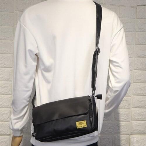 Xiao.p Mens Fashion Single Shoulder Bag High Quality Pu Leather Flip Simple Crossbody Bag Retro Messenger Bags For Men