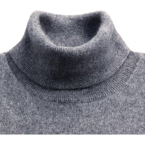 Turtleneck Men Cashmere Cotton Blend Pullover Jumper 2020 Autumn Winter Sweater