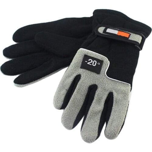 Men Winter Warm Fleece Thermal Motorcycle Thermal Warm Gloves Polar Fleece Mittens For Men Snow Sports Gloves Back