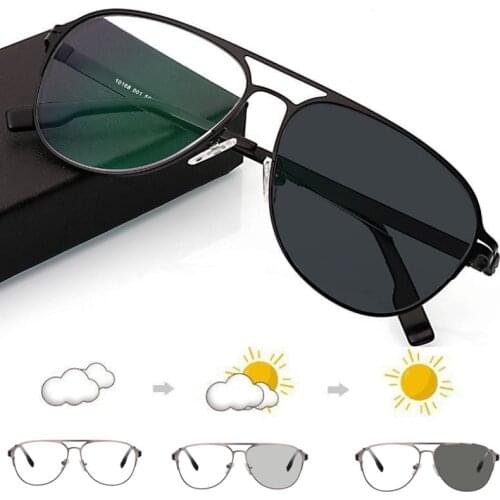 ISENGHUO Germany Unique No screw Design Photochromic Bifocal Reading Glasses Men Presbyopic Eyeglasses For Male Eyewear diopter