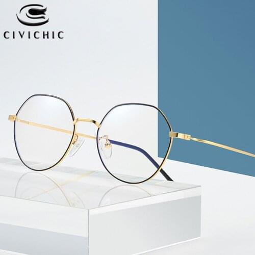 Chic Anti-Blu-ray Computer Glasses Women Anti Blue Light Eyeglasses Men Retro Gafas Luz Azul Alloy Optical Frame Eyewear COG09