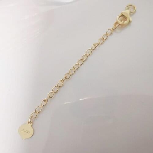 Solid 18K Gold Clasp Lobster Claw Trigger Buckle with Extender Chain Yellow Gold Au750