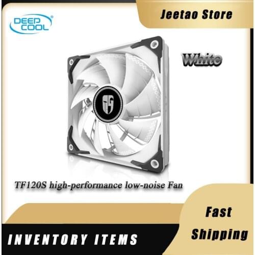 DEEPCOOL TF120S WHITE 12cm silent chassis cooling fan 120mm 4pin PWM 12V CPU cooling water cooling replacement fan