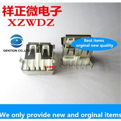 80pcs 100% orginal new USB type A 90 degree AF90 pin USB female socket USB charging socket USB socket interface
