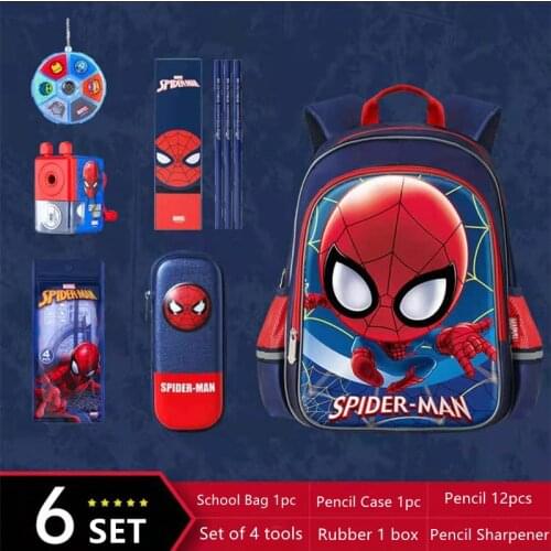 Disney Marvel School Bags For Boys Primary Student Shoulder Backpack Orthopedic Bags Captain America Spider Iron Man Kids Gifts