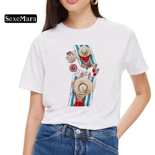 Sexemara Womens Summer Tops Super MOM LOVE T-shirts Vogue Mothers Day Instagram Clothes Cotton Streetwear Funny oversized Shirt