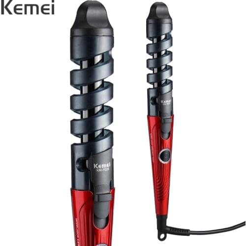 Kemei Tourmaline Ceramic Hair Curlers Electric Multifunctional Curling Iron Spiral Rollers Iron Wand Hair Styling Tools 43D