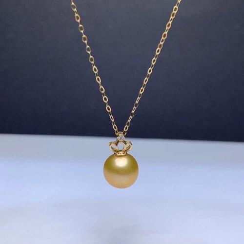 Shilovem 18k yellow gold real Natural pearls pendants fine Jewelry women trendy no necklace party new gift plant mymz8.5-9005zz