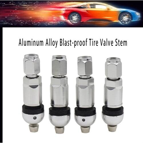 4 pcs Silver TPMS blast-proof Tire Pressure Monitoring System Tubeless Tire Valve Stem Repair Kit for All vehicles