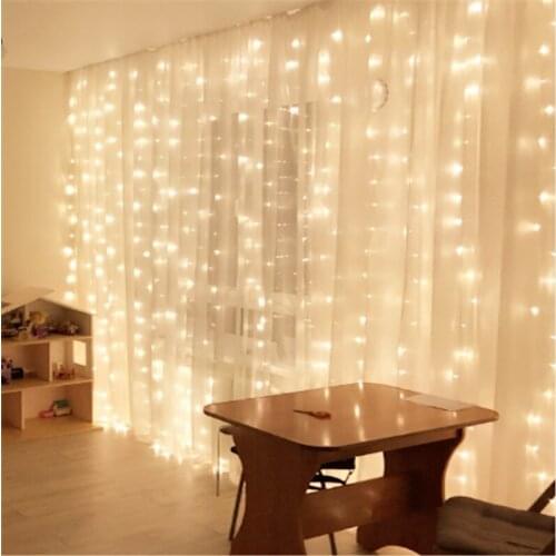 4 pcs 3*3M Led Curtain String Light Led Christmas Garland Party Patio Window Decor Fairy icicle Lights Bedroom Wedding Lights