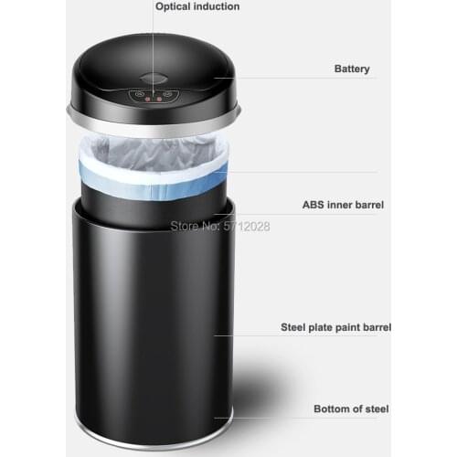 Smart trash can intelligent induction trash can with lid large stainless steel automatic household living room kitchen