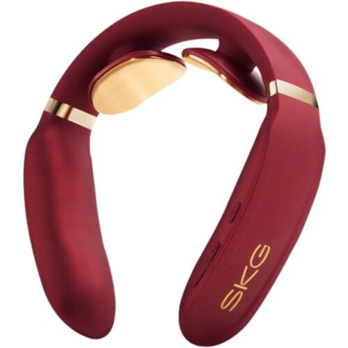 Smart Neck Massager Red Shoulder Neck Pulse Neck Protector for Elders
