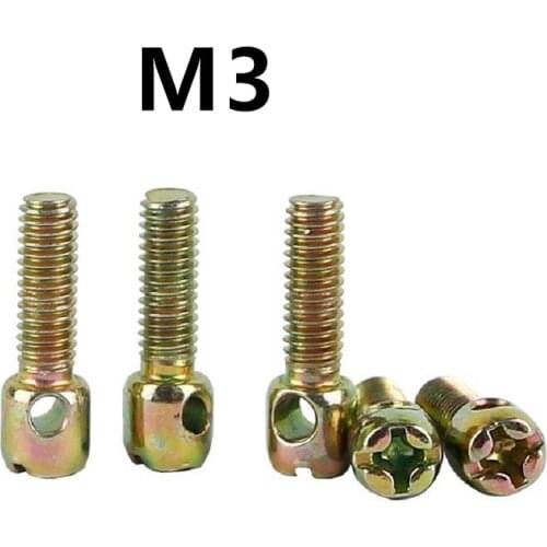 200/100PCS M3x6/8/10/12/16/20/25/35/40mm GB832 Carbon steel screws for security seals with transversal hole