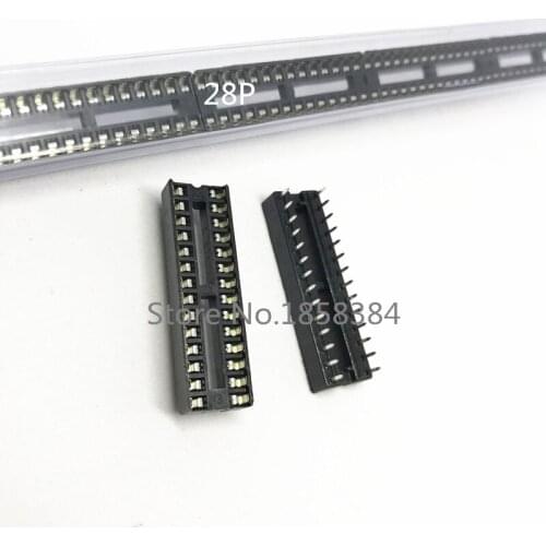 High quality 20pcs/lot 28 Pins DIP DIP28 IC Sockets Adaptor Solder Type 28 PIN 28pin IC Connector