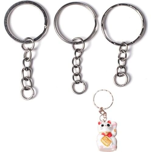 XUNZHE 30Pcs 2.5cm Metal Blank Keyring Keychain Split Ring Keyfob Key Holder Rings Women Men Key Chain Handmade Accessories
