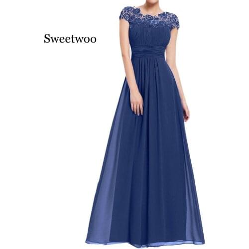 2020 long dresses Womens Floral Formal Lace summer party dress Vintage Short Sleeve Slim Maxi Dress robe