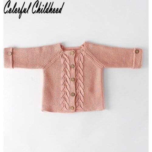Winter baby girls coat cotton knitting long sleeve cardigans infant newborn kids jackets sweater children outwear