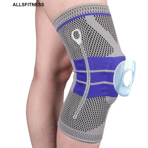 1 PCS Silicone Knee Pads Full Knee Brace Belt Strap Patella Medial Support Strong Meniscus Compression Sport Pads Basketball
