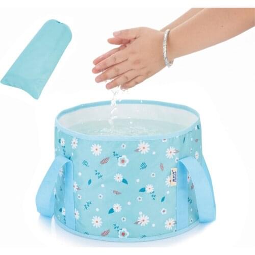 10L 12L Portable Outdoor Folding Water Bag Washbasin Camping Picnic Oxford Wash Bucket WaterBag Ultralight Wash Basin For Travel