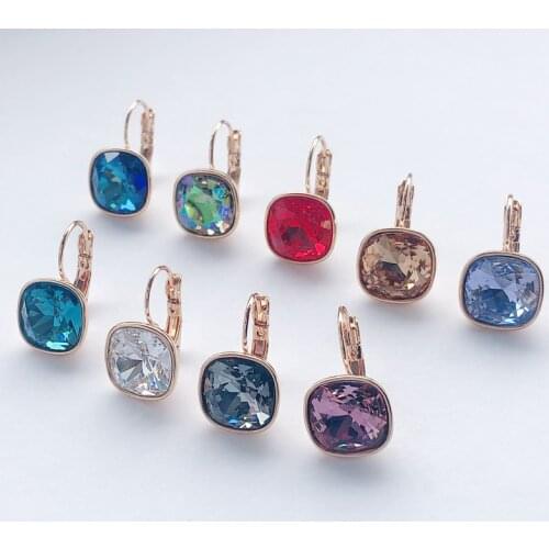 11.11 Romantic Hoop Earrings Made with Austrian Crystal Gold-Color Exquisite Jewelry Accessories Party Gift Women Girls Bijoux