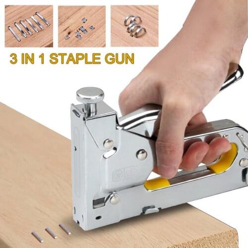 3 In 1 Multitool Nail Staple Furniture Stapler Tools For Furniture Wood Door Upholstery Framing Rivet Tool New