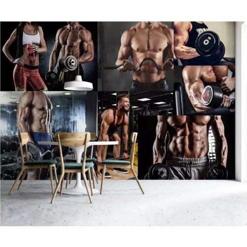 3d wallpaper custom photo mural Gym personality handsome gym yoga cafe home improvement living room wallpaper for walls 3 d