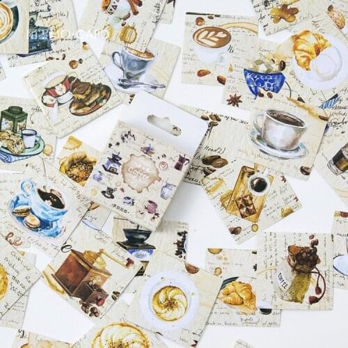 45pcs Coffee Sweet mini paper sticker decoration DIY album diary planner scrapbooking label sticker kawaii stationery