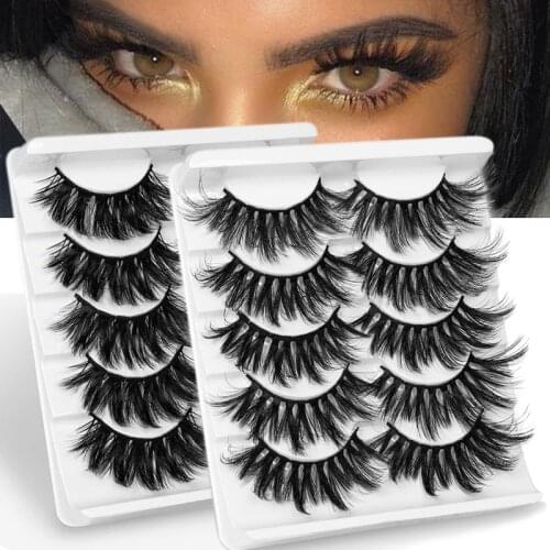 5Pairs 3D Mink False Eyelashes Natural Long Lashes Thick Soft Handmade Eye Lashes Makeup Beauty Extension Tools