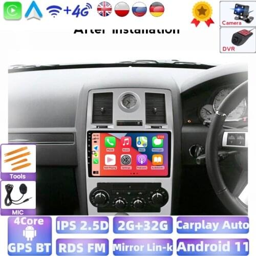 Android For Chrysler Aspen 300C 2004 2005 2006 2007 2008 2009 2010 2011 Quad Core Car Stereo Radio Rear Camera DVR 2din