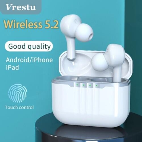 Wireless Headphone Bluetooth-compatible BT5.2 TWS Smart Sensor Touch Control with Mic Hifi ANC Noise Cancelling APTX Earbuds 9D