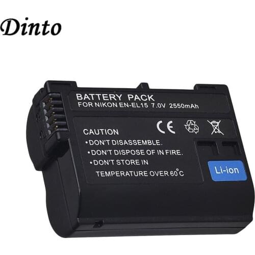 Dinto 1pc ENEL15 EN-EL15 EN EL15 2550mAh Digital Camera Battery for Nikon V1 D500 D750 D7100 D7000 D800E D600 D600E D610 D810E