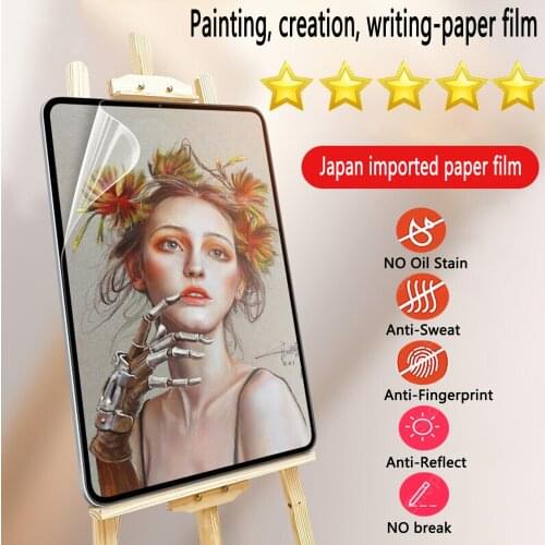 For iPad mini 5 Air 4 3 2 10.9 2020 10.2 Pro 9.7 10.5 11 12.9 inch Paper Screen Protector Like Matte Film PET Anti Glare Paint