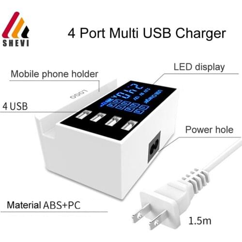 HUB 4 Port Multi USB Charger Usb LED adapter Wall Charger for Iphone Mobile Phone Fast Charging Desk Dock Station EU US UK Plug