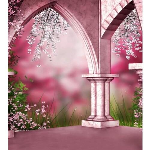 Flowers Part of Castle Photography Backdrops Photo Props Studio Background 5x7ft
