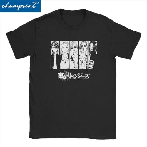 Men Womens T-Shirts Characters From Tokyo Action Revengers Manga Tees Sano Manjiro Manji Gang T Shirt Crew Neck Tops Plus Size