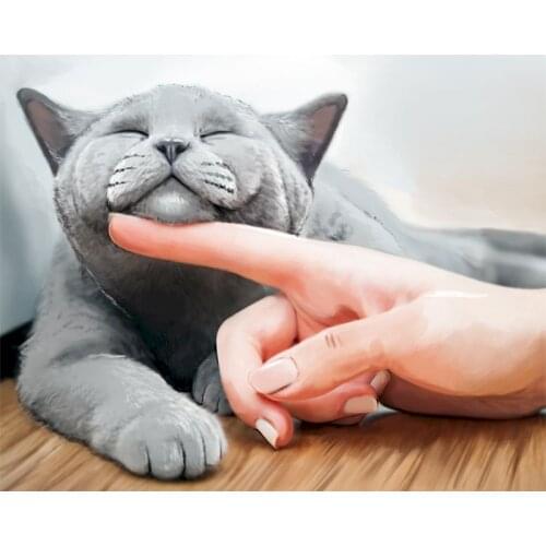 GATYZTORY Frame Cat Animal Painting By Numbers Wall Art Picture Canvas By Numbers Handpainted For Home Decors Gift