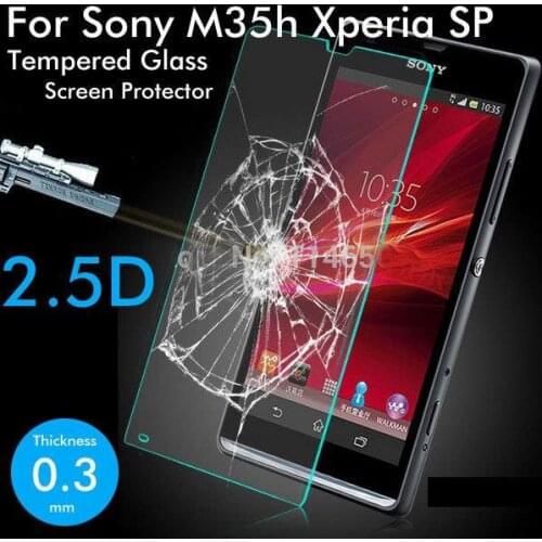HOT Original 9H High Quality Tempered Glass Protective Film Explosion-proof Screen Protector For Sony M35h Xperia SP C5302 C5303