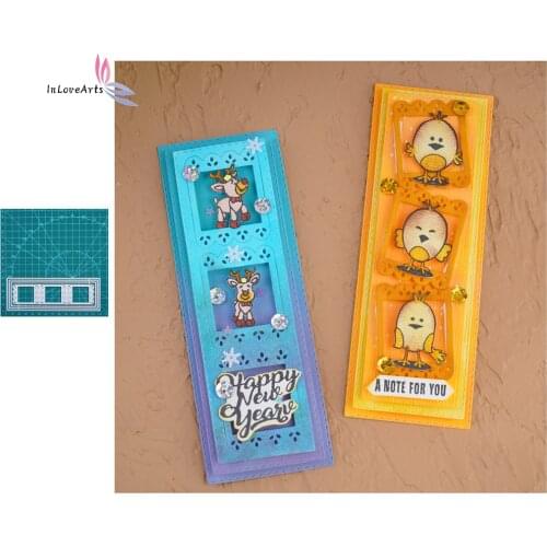 InLoveArts Frame Metal Cutting Dies Stitched DIY Scrapbooking Photo Album Decorative Embossing Paper Card Crafts Dies New 2021